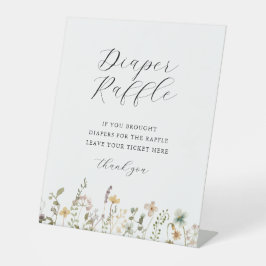 Expositor En L Watercolor Flor silvestre Baby Shower Diaper Raffl