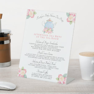Expositor En L Watercolor Floral Tea Fiesta   Menú Baby Shower
