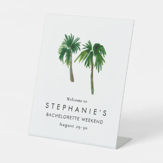 Expositor En L Watercolor Palm Trepical Tropical Bachelorette