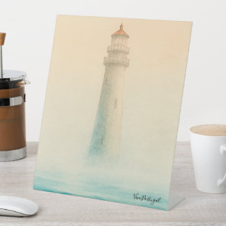 Expositor En L Watercolor Portuguese Lighthouse Pedestal Sign – C