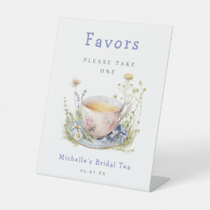 Expositor En L Watercolor Spring Bridal Shower Tea Party Favor
