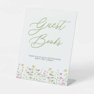 Expositor En L Watercolor Wildflowers Baby Shower Guest Books