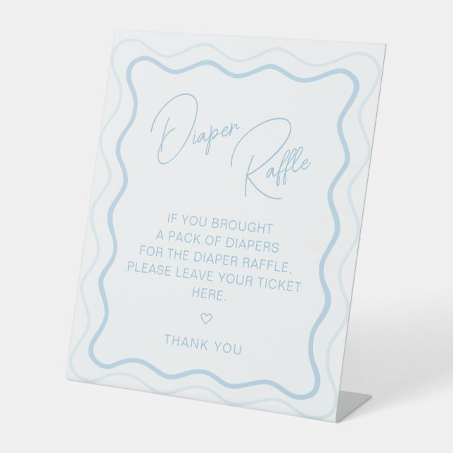 Expositor En L Wavy Scallop Retro Baby Boy Ducha Diaper Raffle (Anverso)
