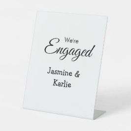 Expositor En L We are engaged couple name romantic stylish simple