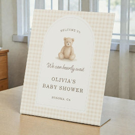 Expositor En L We Can Bearly Wait Baby Shower Welcome Sign