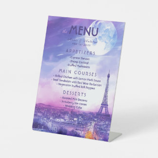 Expositor En L Wedding Menu Amour Éternel à la Parisienne