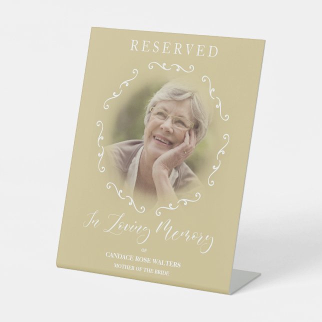 Expositor En L Wedding Ornamental Reserved Seat Tribute Loved One (Anverso)