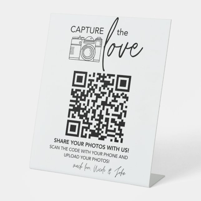Expositor En L Wedding QR Code Sign | Minimalist Wedding Sign (Anverso)