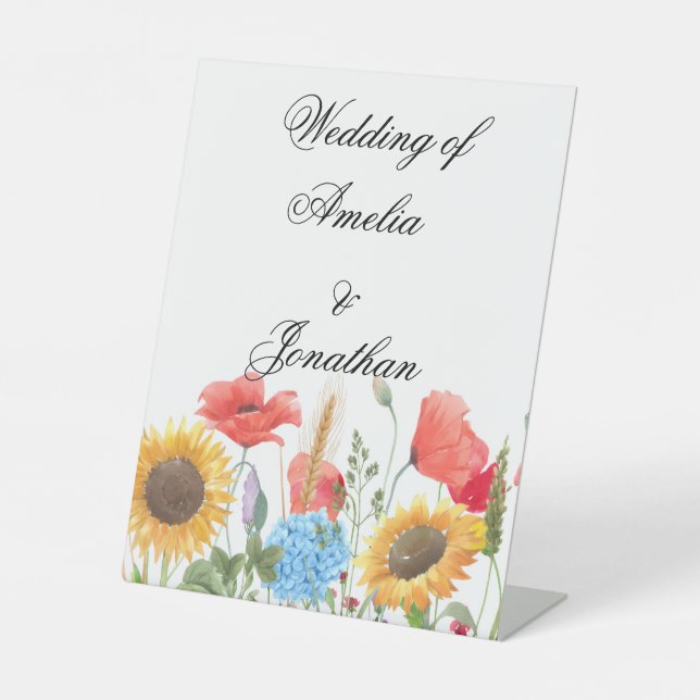 Expositor En L Wedding Wild Flowers Completely Customisable Sign  (Anverso)