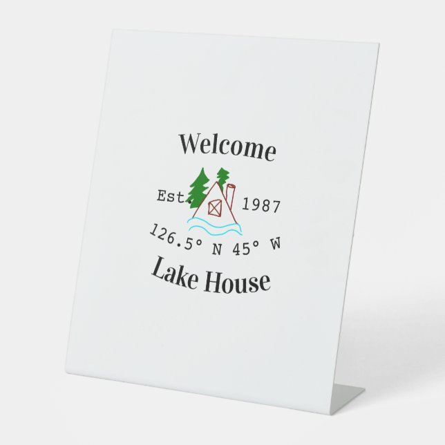 Expositor En L Welcome lake house corrdinated est. Year mountain  (Anverso)