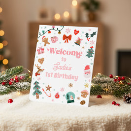 Expositor En L Welcome Sign Christmas Birthday Oh What Fun Girl 