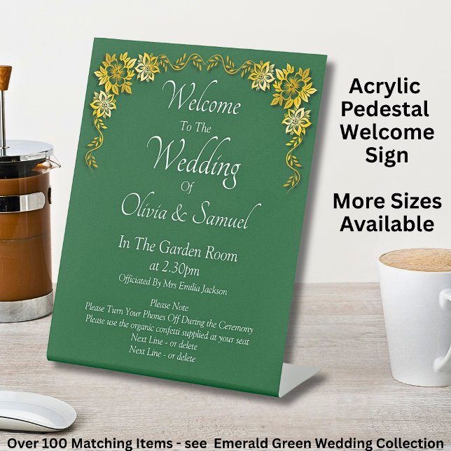 Expositor En L Welcome to the Wedding Emerald Green & Gold (Subido por el creador)