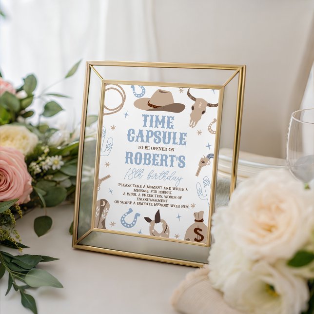 Expositor En L Western 1st Birthday Time Capsule Sign (Subido por el creador)