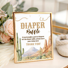 Expositor En L Western Diaper Raffle Sign