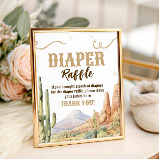 Expositor En L Western Diaper Raffle Sign