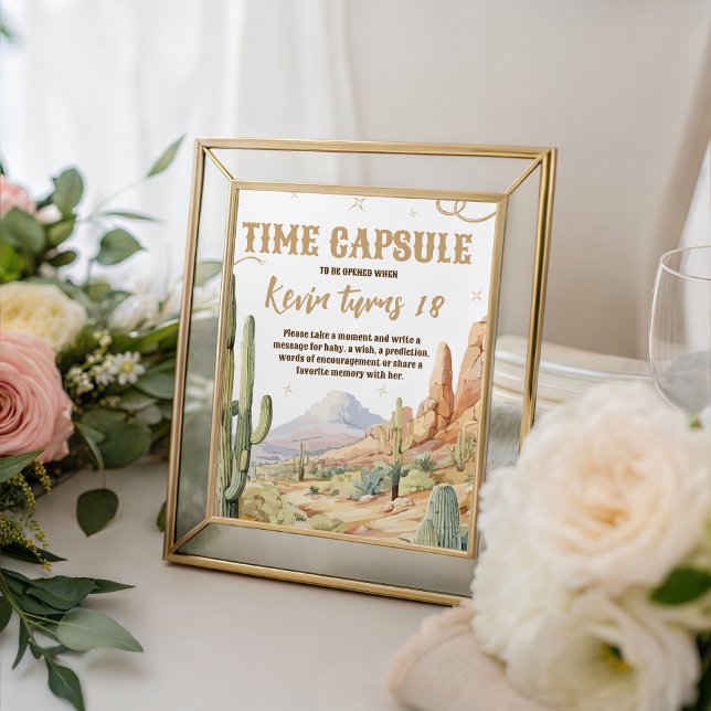 Expositor En L Western Time Capsule Birthday Sign (Subido por el creador)