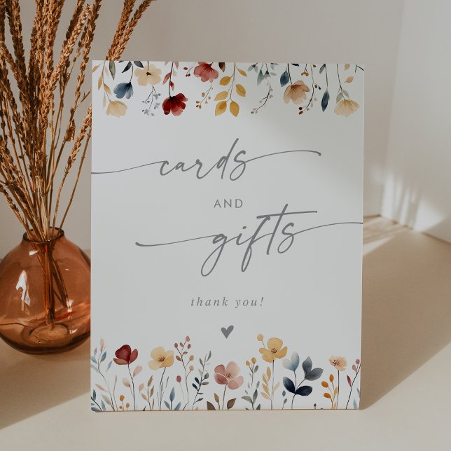 Expositor En L Whimsical Boho Wildflower Wedding Cards and Gifts (Subido por el creador)