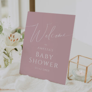 Expositor En L Whimsical Dusty Rosa Bienvenida Baby Shower