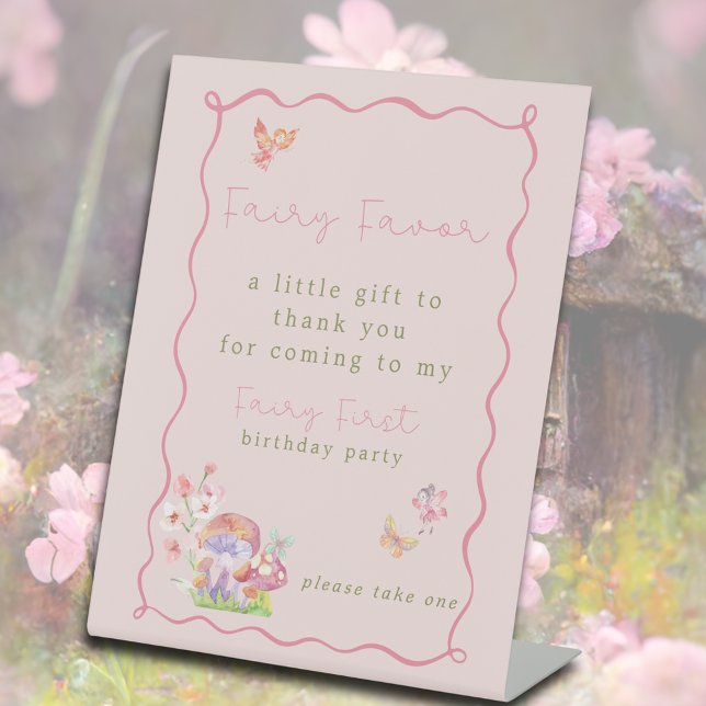 Expositor En L Whimsical Fairy First Birday Party Favor (Whimsical Fairy First Birthday Party Favor Pedestal Sign
)