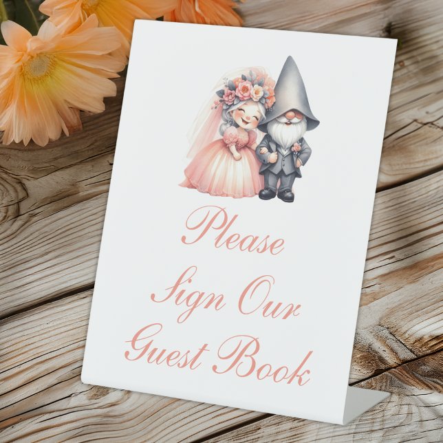 Expositor En L Whimsical Garden Gnome Rústico Boda libro de invit (Subido por el creador)