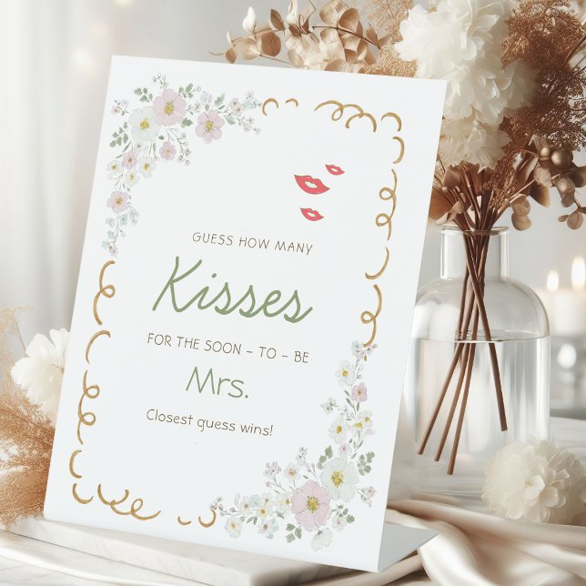 Expositor En L Whimsical Guess How Many Kisses Bridal Shower  (Subido por el creador)