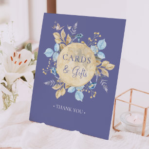 Expositor En L Whimsical Moon Purple Baby Shower Cards & Gifts