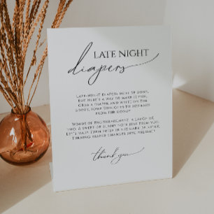 Expositor En L Whimsical Neutral Baby Shower Late Night Diapers