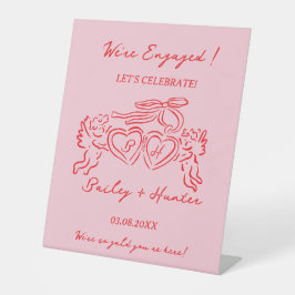 Expositor En L Whimsical Personalized Engagement couple Sign