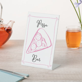 Expositor En L Whimsical Pizza Bar Rótulo