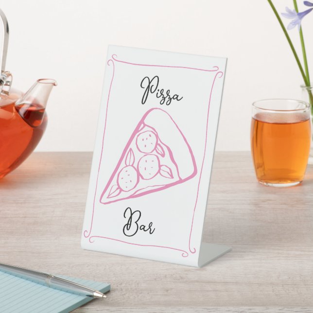 Expositor En L Whimsical Pizza Bar Rótulo (In Situ)
