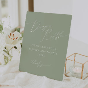 Expositor En L Whimsical Sage Green Diaper Raffle Baby Shower