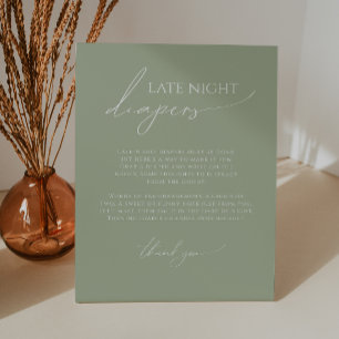 Expositor En L Whimsical Sage Green Late Night Diapers