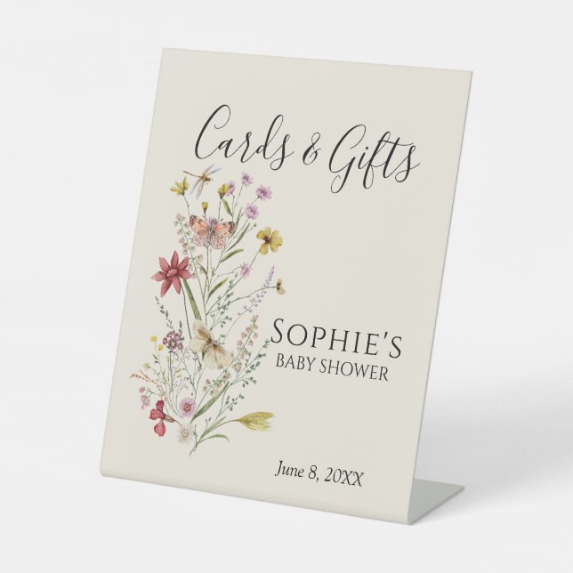 Expositor En L Whimsical Wildflower Bebé En Tarjetas Y Regalos De (Anverso)
