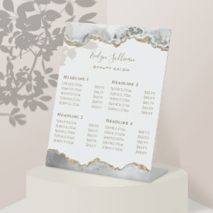 Expositor En L White Agate Beauty Salon Price List Pedestal Sign