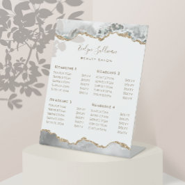 Expositor En L White Agate Salón de belleza Lista de precios Rótu