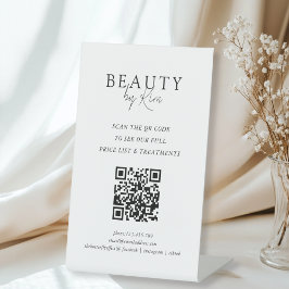 Expositor En L White & Black Minimal Elegant Salon QR-Code