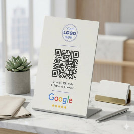 Expositor En L White Clean Google Review QR Code Logo