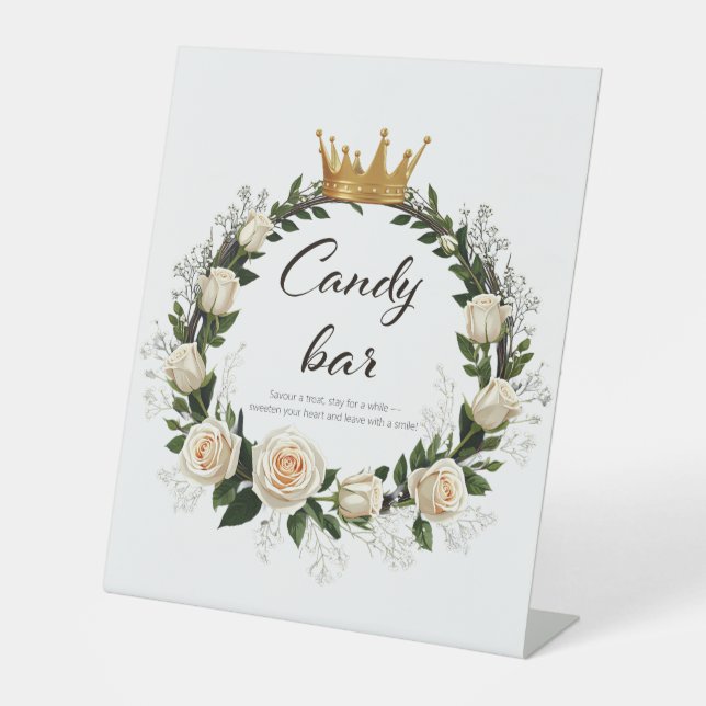 Expositor En L White Roses & Baby’s Breath Candy Bar (Anverso)