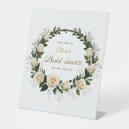 Expositor En L White Roses & Baby’s Breath Favors