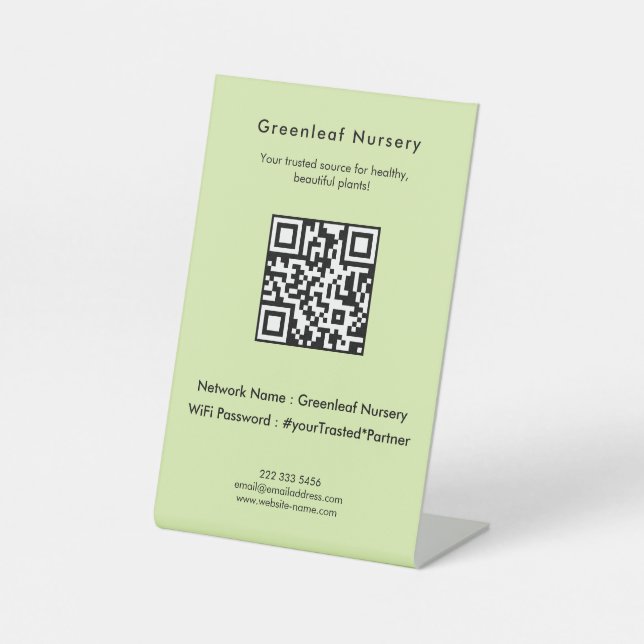 Expositor En L WiFi de marca personalizada Greenleaf Nursery (Anverso)
