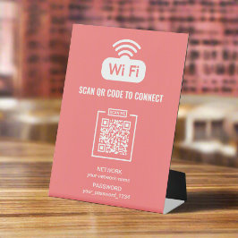 Expositor En L WIFI gratuito Código QR Contraseña de red Rosa