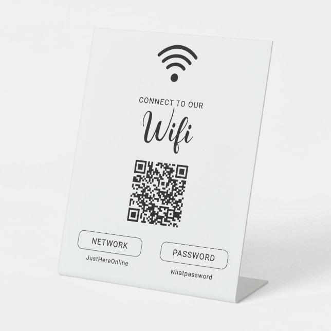 Expositor En L Wifi Info Sign Connect Online Minimal Modern (Anverso)