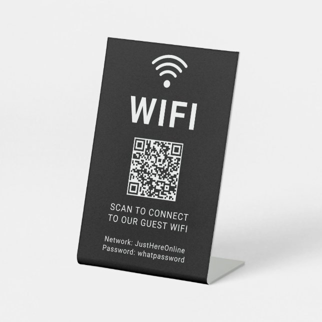 Expositor En L Wifi Info Sign Connect Online Minimal Modern (Anverso)