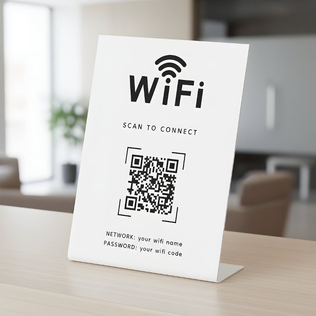 Expositor En L WiFi Login Table Top Sign For Reception Area (Subido por el creador)
