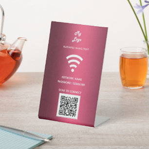 Expositor En L Wifi logotipo de negocios qr código escaneado cone