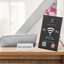 Expositor En L Wifi logotipo de negocios qr código Instagram negr