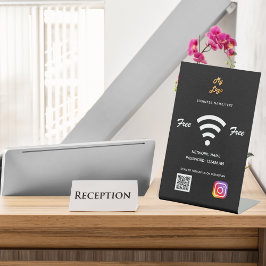 Expositor En L Wifi logotipo de negocios qr código Instagram negr