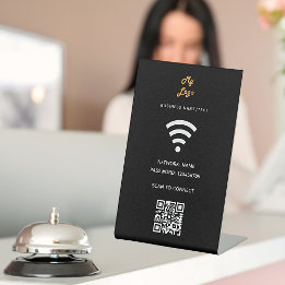 Expositor En L Wifi logotipo de negocios qr escaneo de código par
