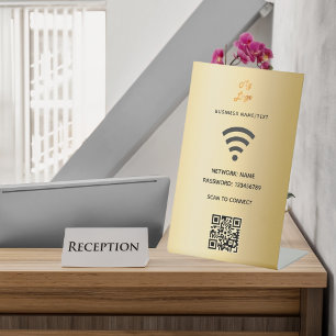 Expositor En L Wifi logotipo de negocios qr escaneo de código par