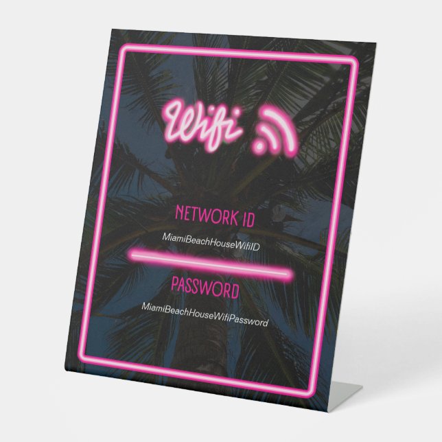 Expositor En L Wifi Neon Rótulo Rosa (Anverso)